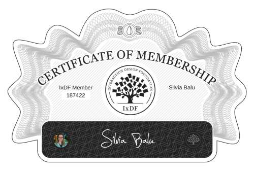 Certificate of Membership – Silvia Balu
