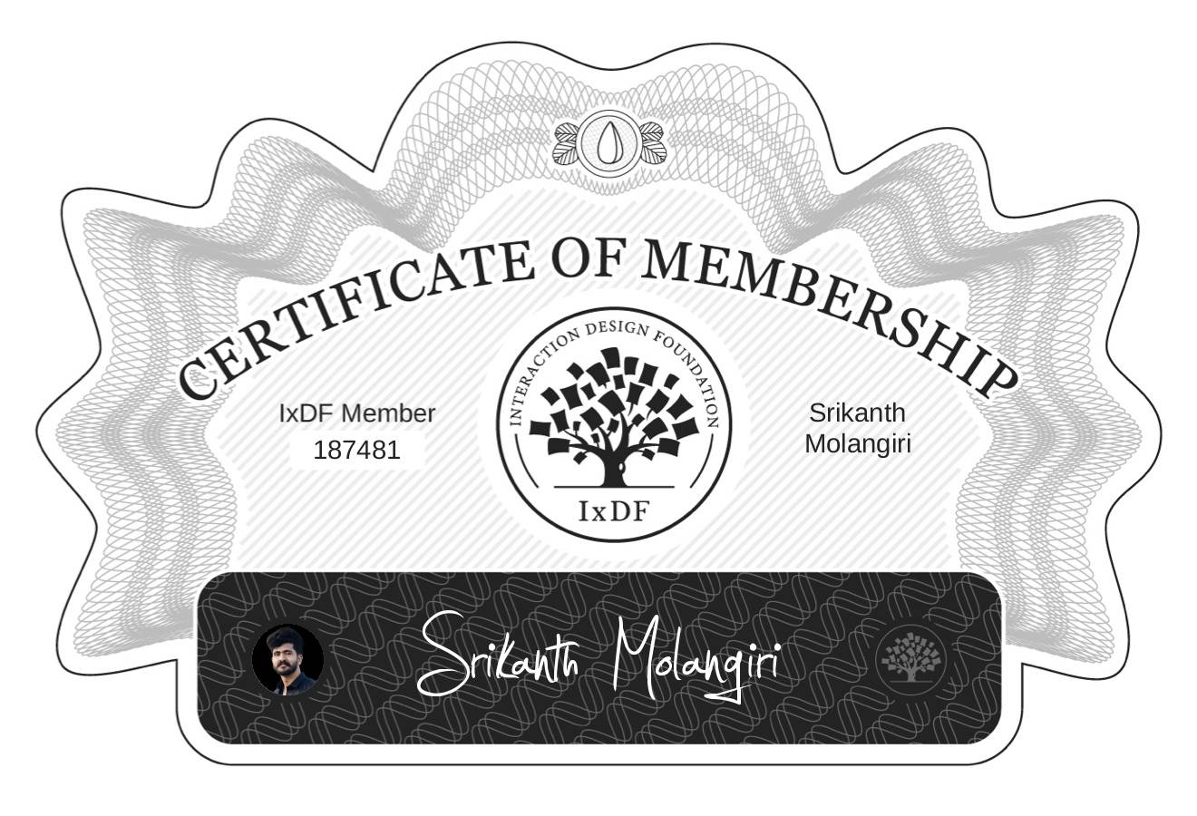 Certificate of Membership – Srikanth Molangiri