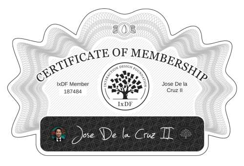 Certificate of Membership – Jose De la Cruz II