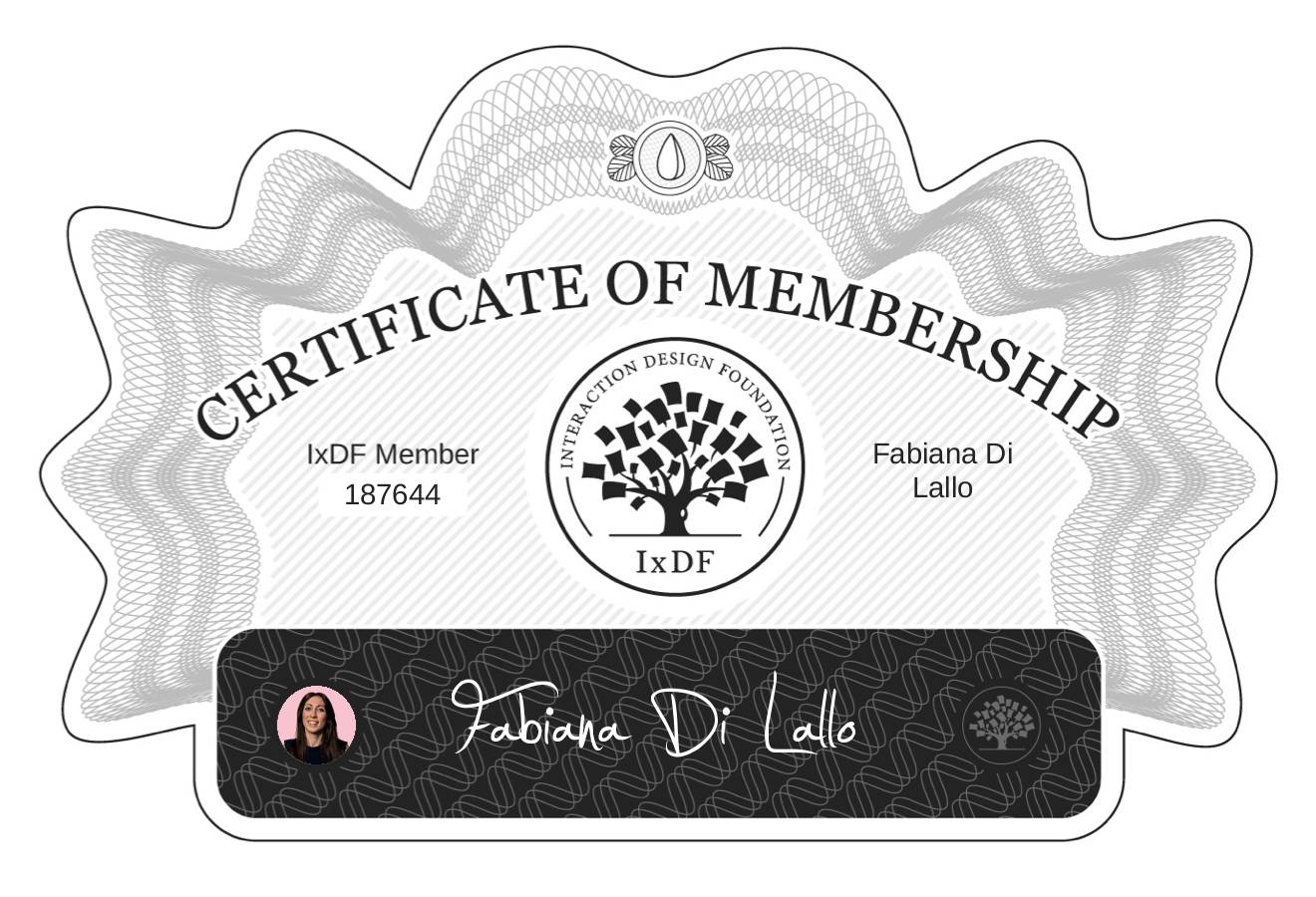 Certificate of Membership – Fabiana Di Lallo