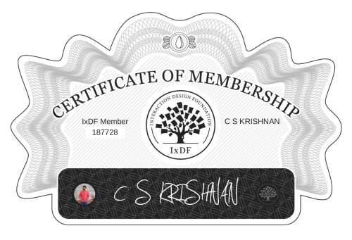 Certificate of Membership – C S KRISHNAN