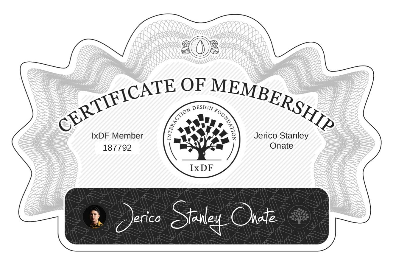 Certificate of Membership – Jerico Stanley Oñate