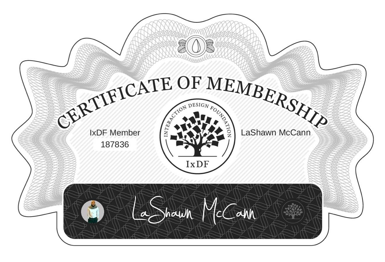 Certificate of Membership – LaShawn McCann