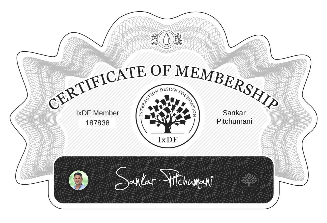 Certificate of Membership – Sankar Pitchumani