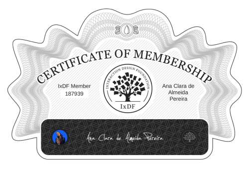 Certificate of Membership – Ana Clara de Almeida Pereira