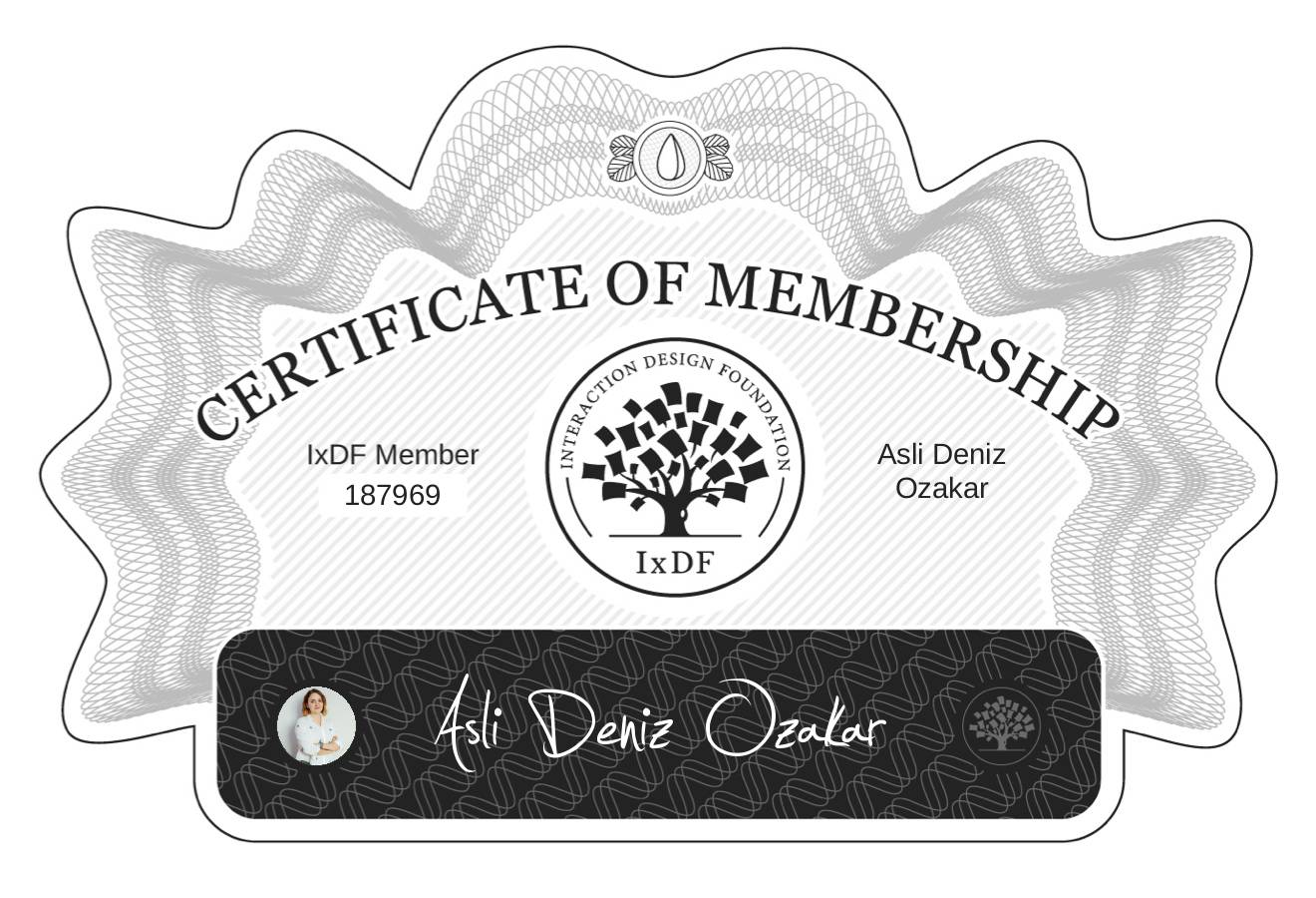 Certificate of Membership – Asli Deniz Ozakar