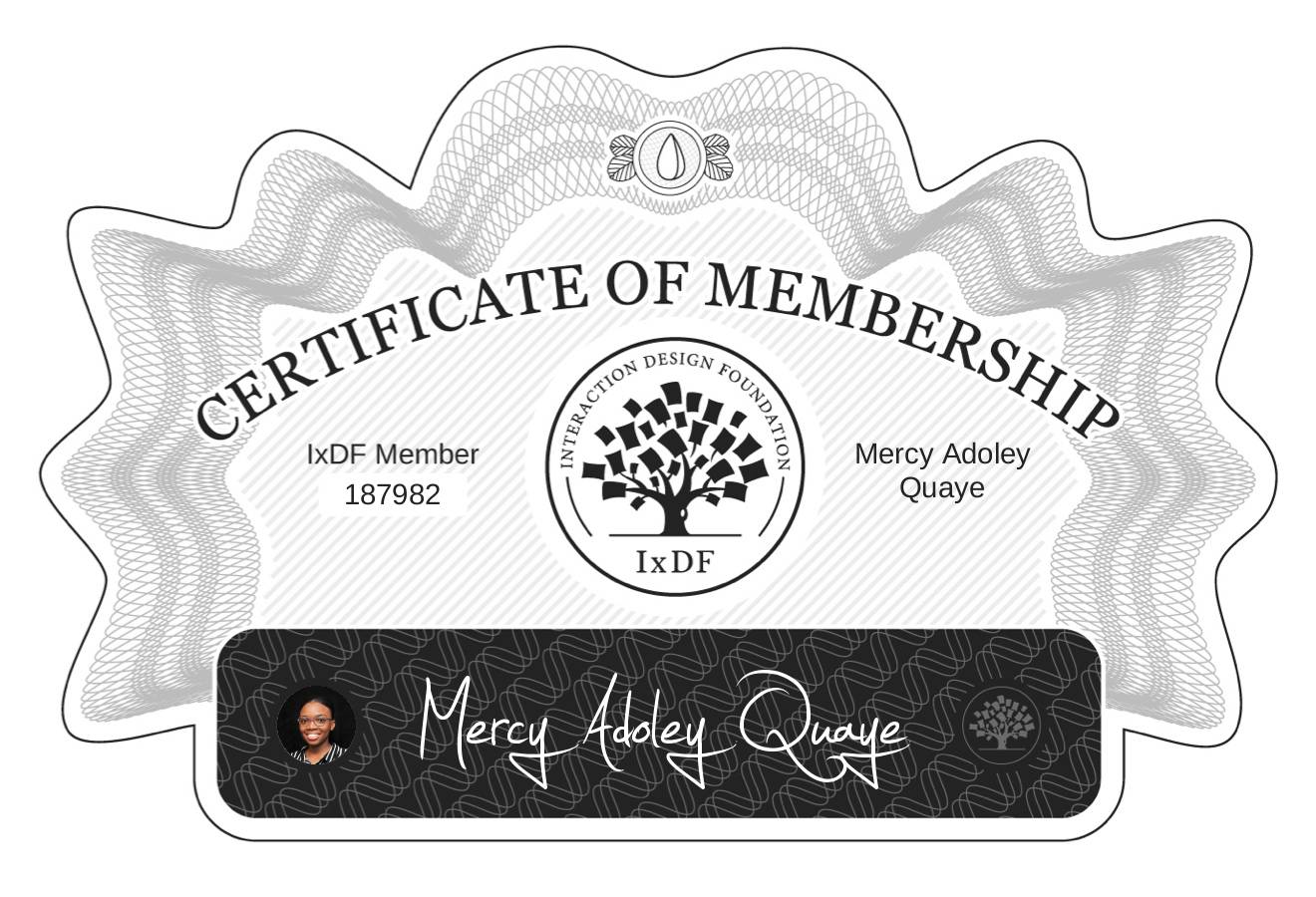 Certificate of Membership – Mercy Adoley Quaye