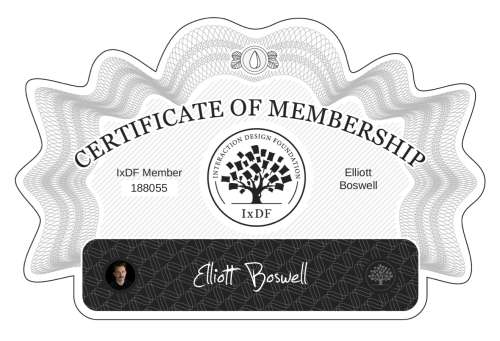 Certificate of Membership – Elliott Boswell