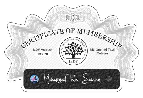 Certificate of Membership – Muhammad Talal Saleem