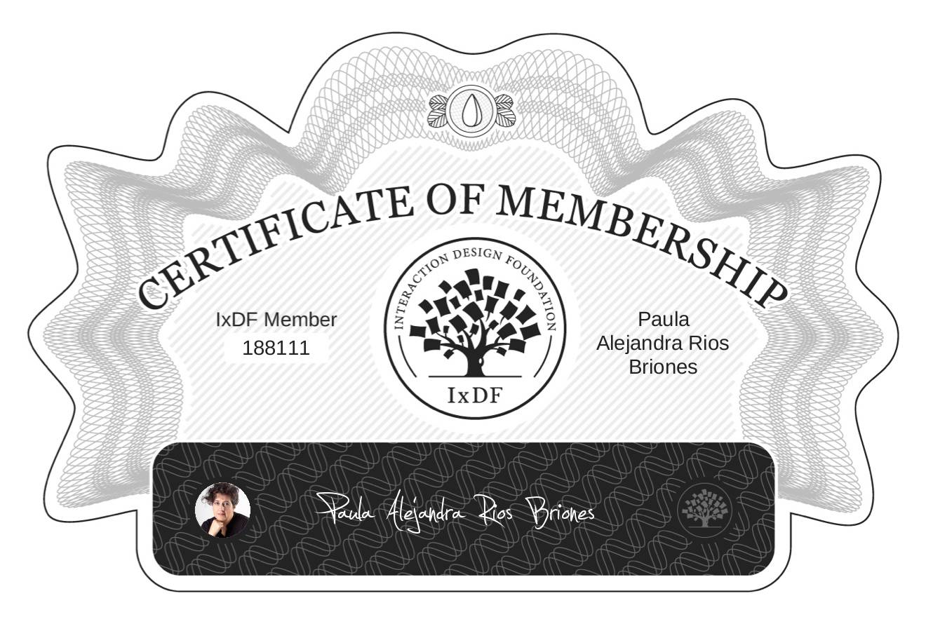 Certificate of Membership – Paula Alejandra Ríos Briones