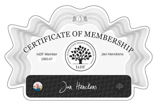 Certificate of Membership – Jan Henckens