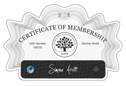 Certificate of Membership – Simone Ariotti