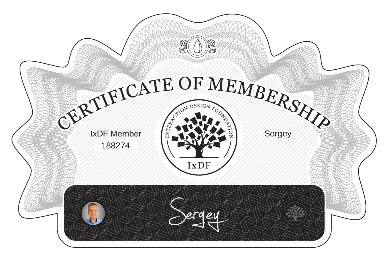 Certificate of Membership – Sergey