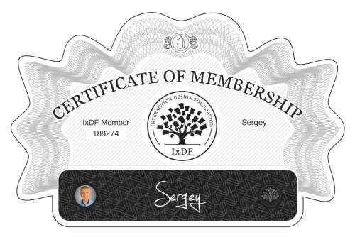 Certificate of Membership – Sergey