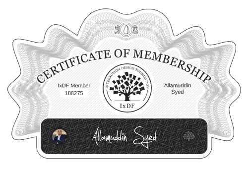 Certificate of Membership – Allamuddin Syed