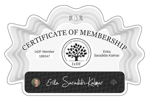 Certificate of Membership – Erika Saradidis-Kalmar