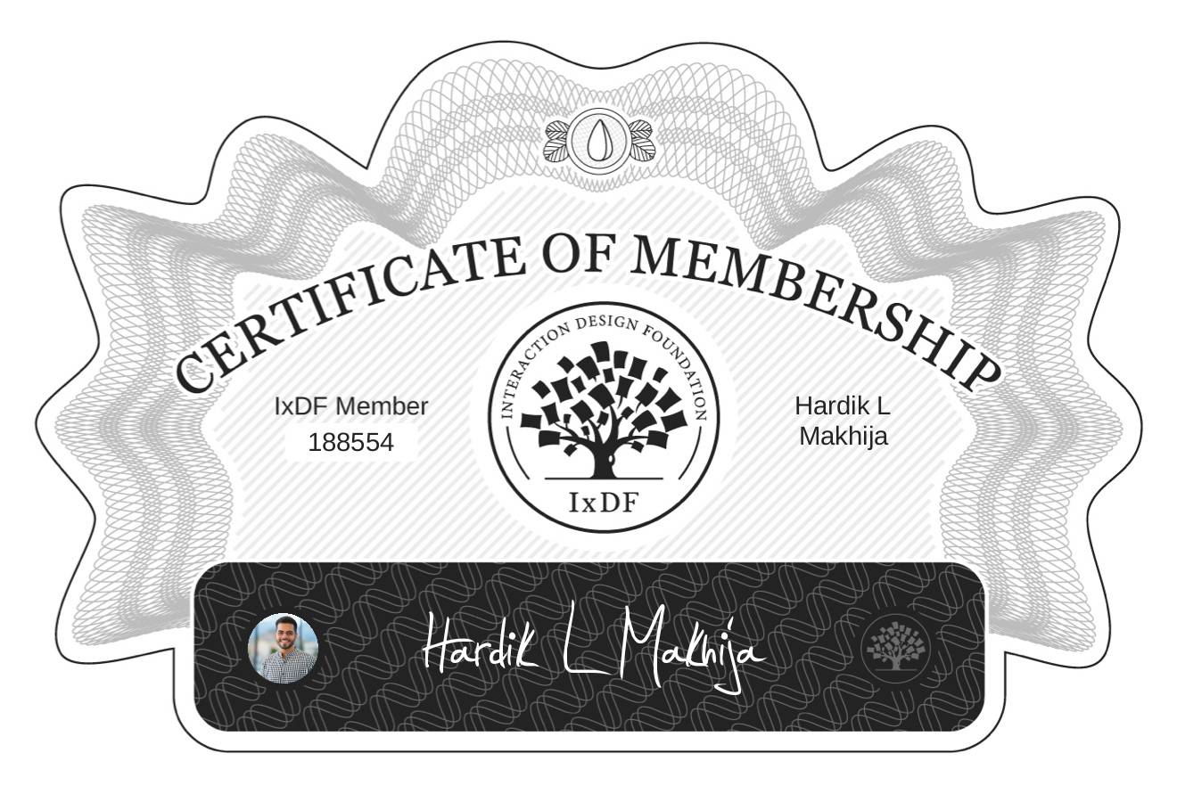 Certificate of Membership – Hardik L Makhija