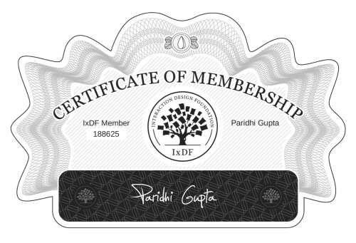 Certificate of Membership – Paridhi Gupta