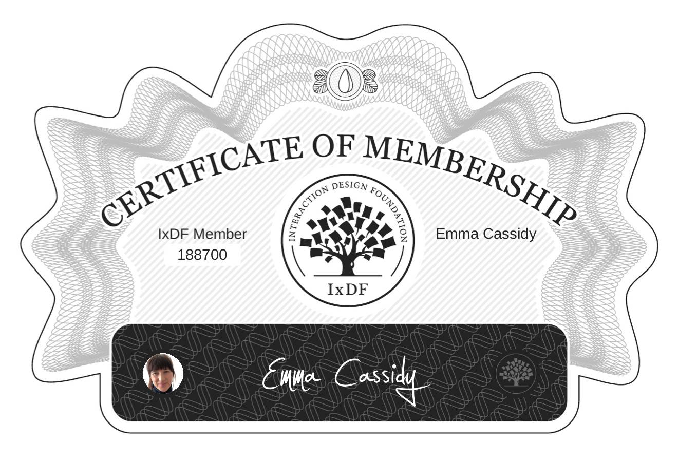 Certificate of Membership – Emma Cassidy