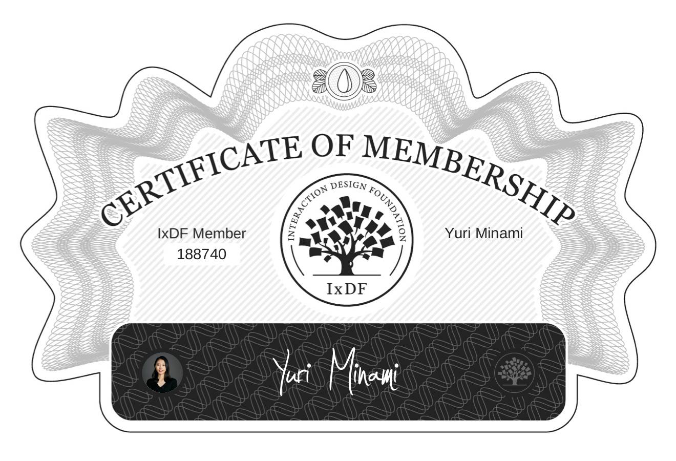 Certificate of Membership – Yuri Minami