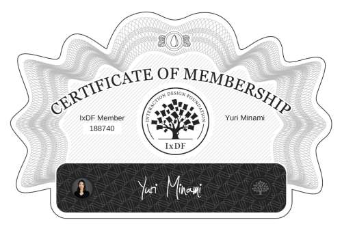 Certificate of Membership – Yuri Minami