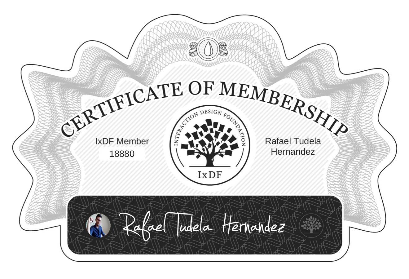 Certificate of Membership – Rafael Tudela Hernandez