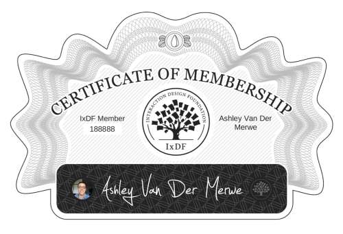 Certificate of Membership – Ashley Van Der Merwe