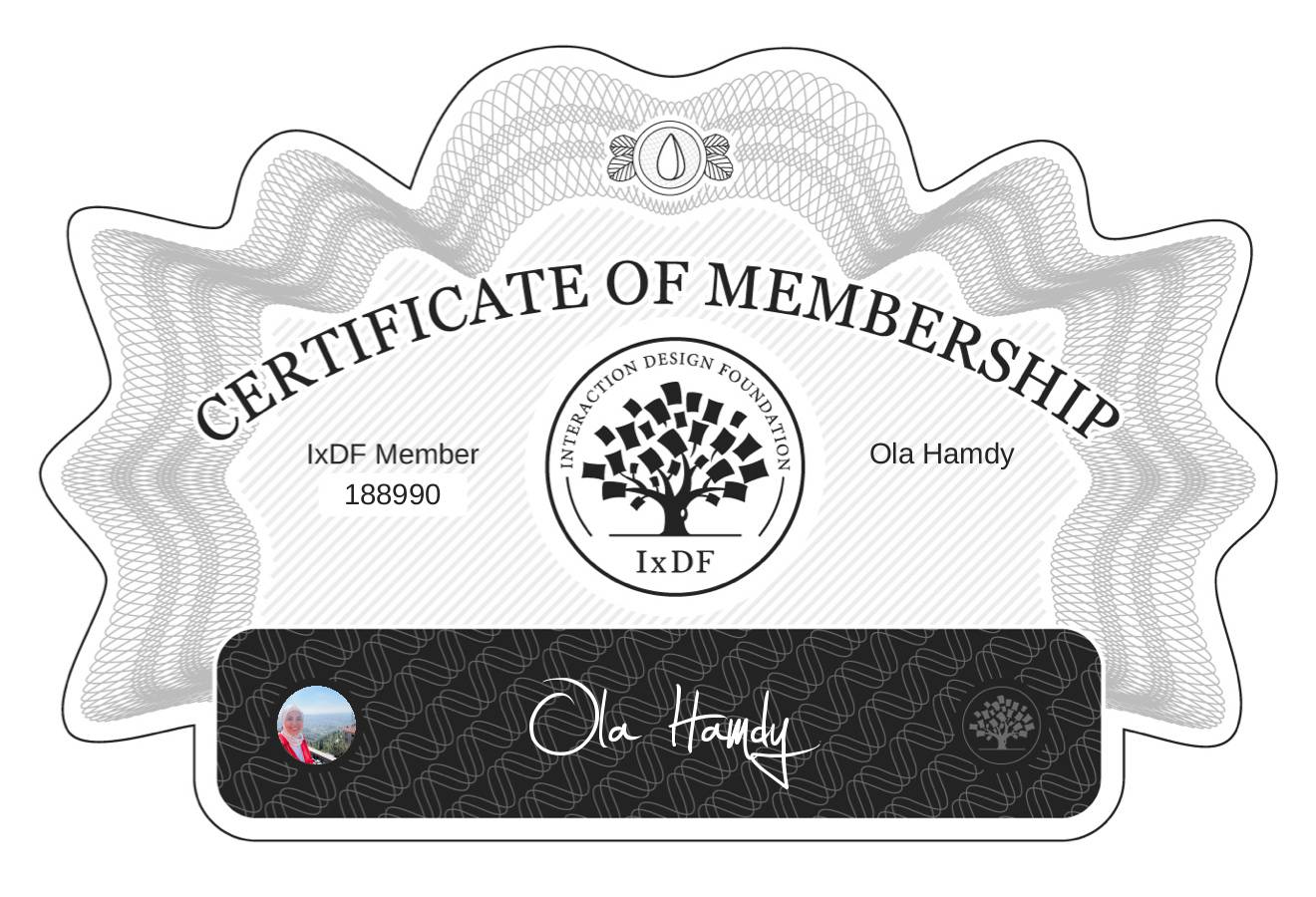 Certificate of Membership – Ola Hamdy