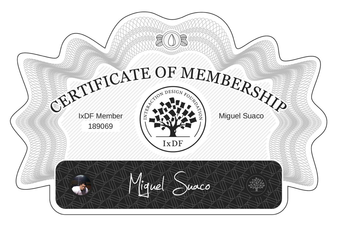 Certificate of Membership – Miguel Suaco