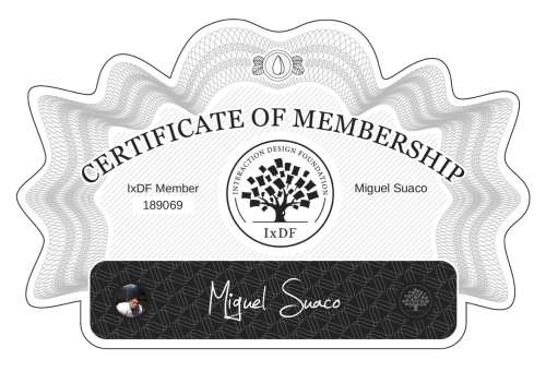 Certificate of Membership – Miguel Suaco