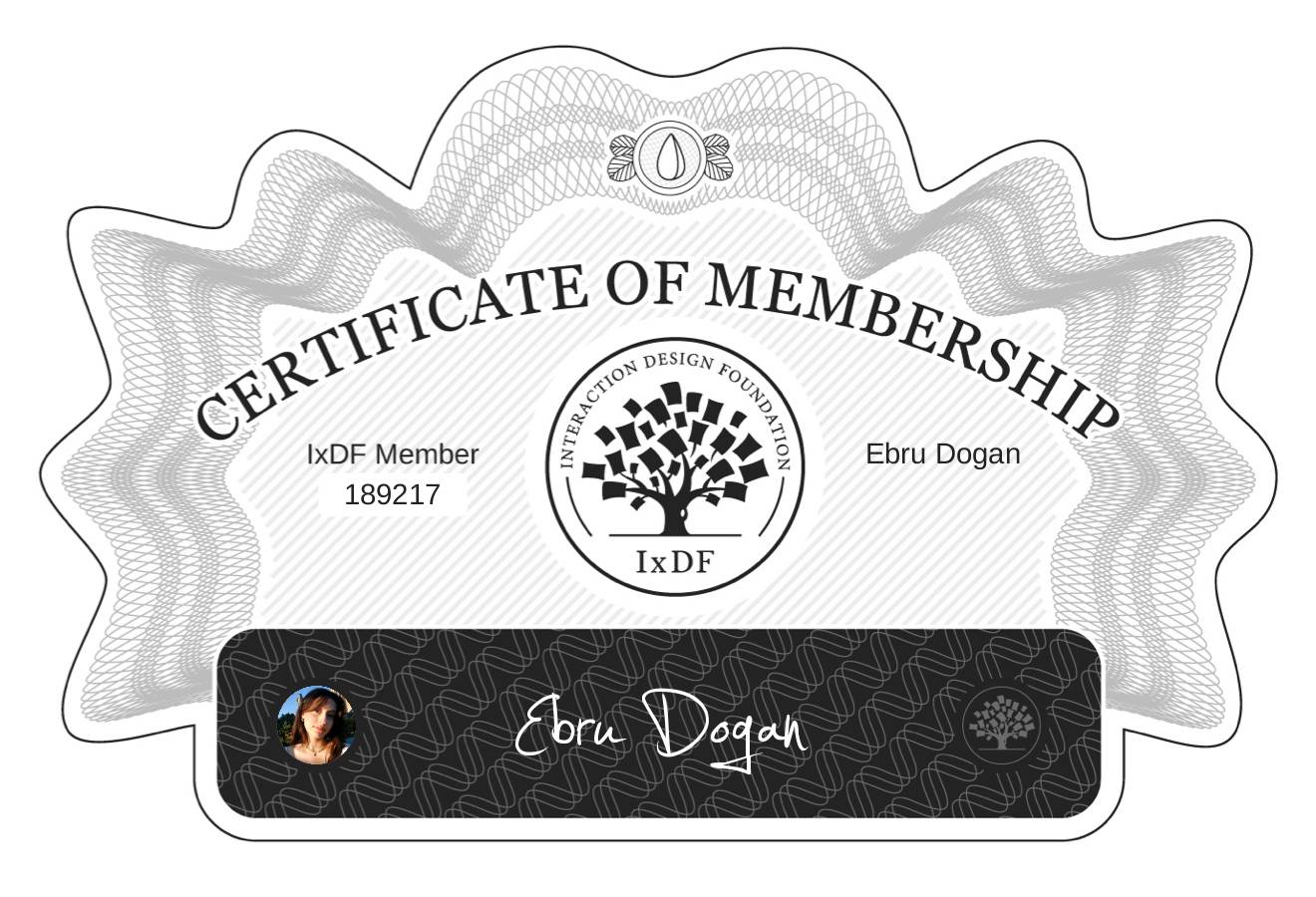 Certificate of Membership – Ebru Doğan