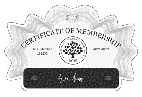 Certificate of Membership – Arwa Alamri