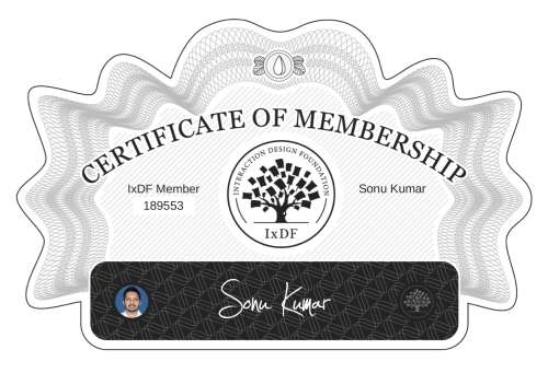 Certificate of Membership – Sonu Kumar