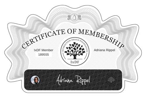 Certificate of Membership – Adriana Rippel