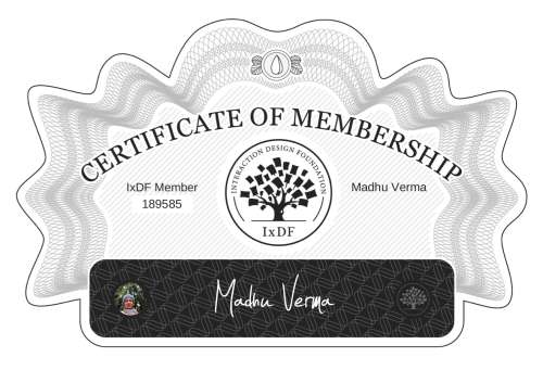 Certificate of Membership – Madhu Verma