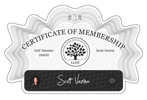 Certificate of Membership – Scott Vezina