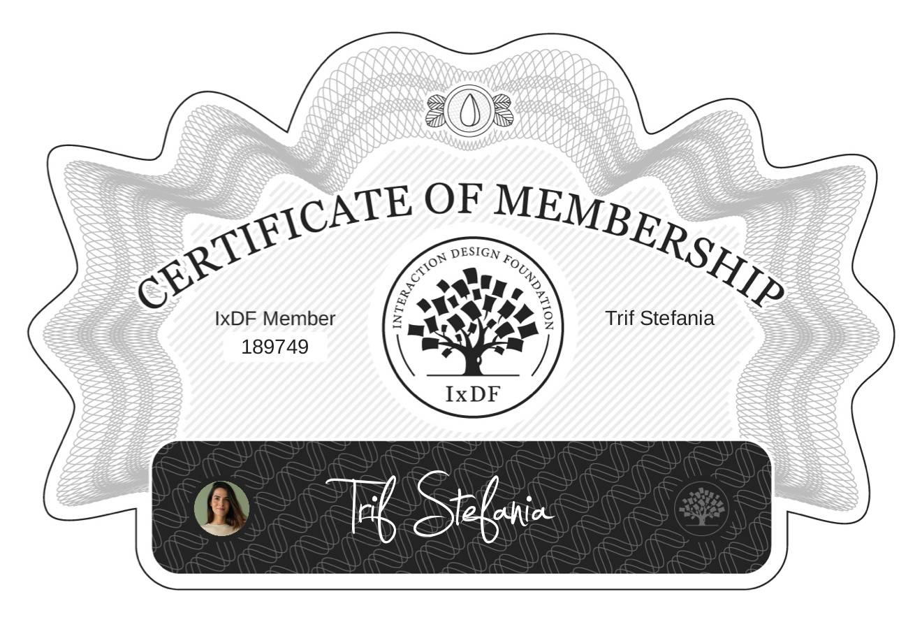 Certificate of Membership – Trif Stefania