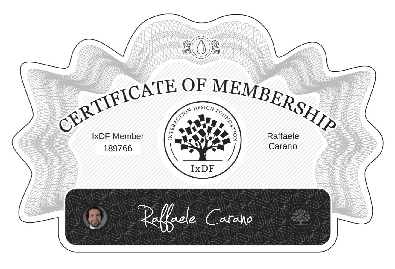 Certificate of Membership – Raffaele Carano