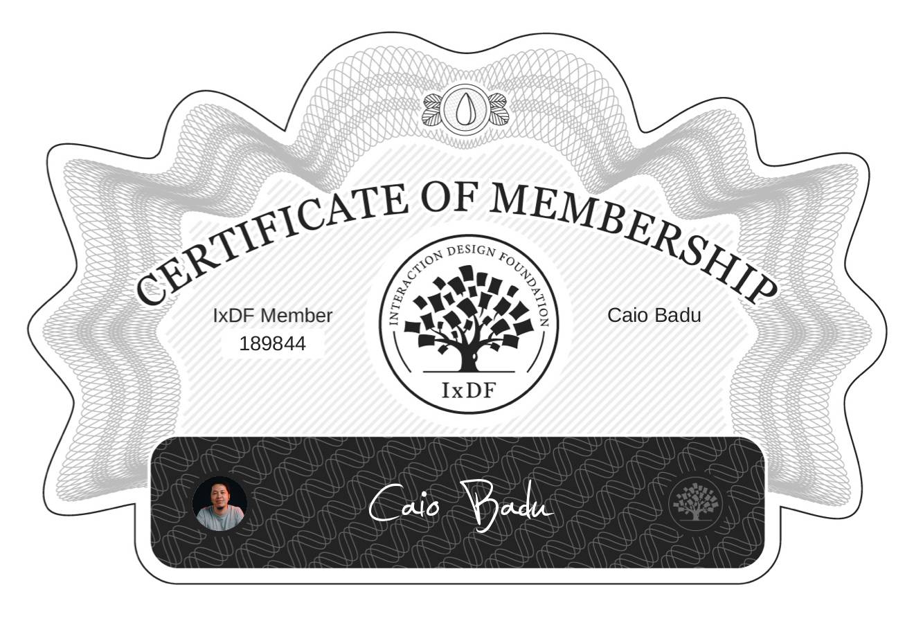 Certificate of Membership – Caio Badu