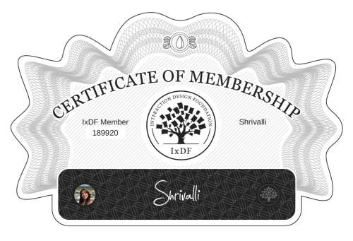 Certificate of Membership – Shrivalli