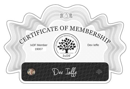 Certificate of Membership – Dev Ieffe