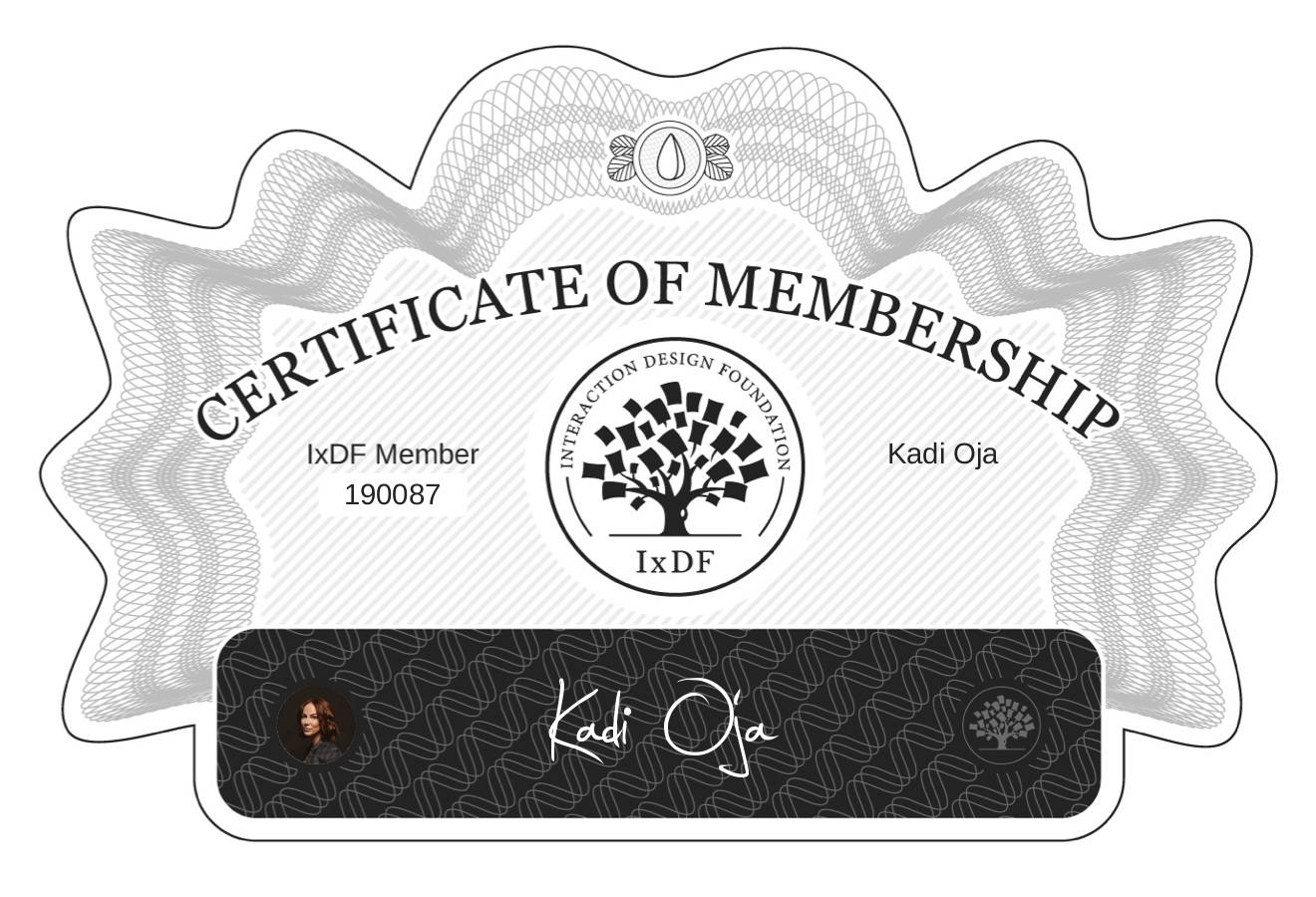 Certificate of Membership – Kadi Oja