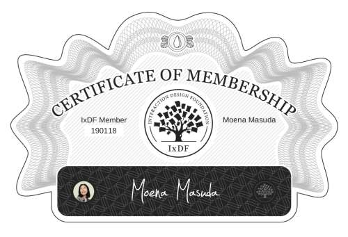 Certificate of Membership – Moena Masuda