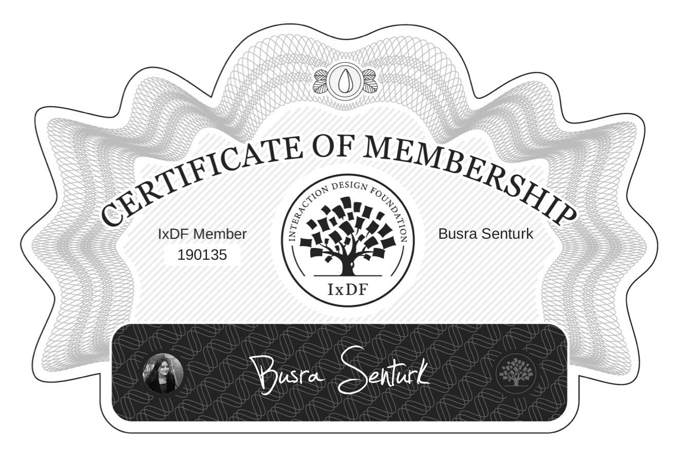 Certificate of Membership – Büşra Şentürk