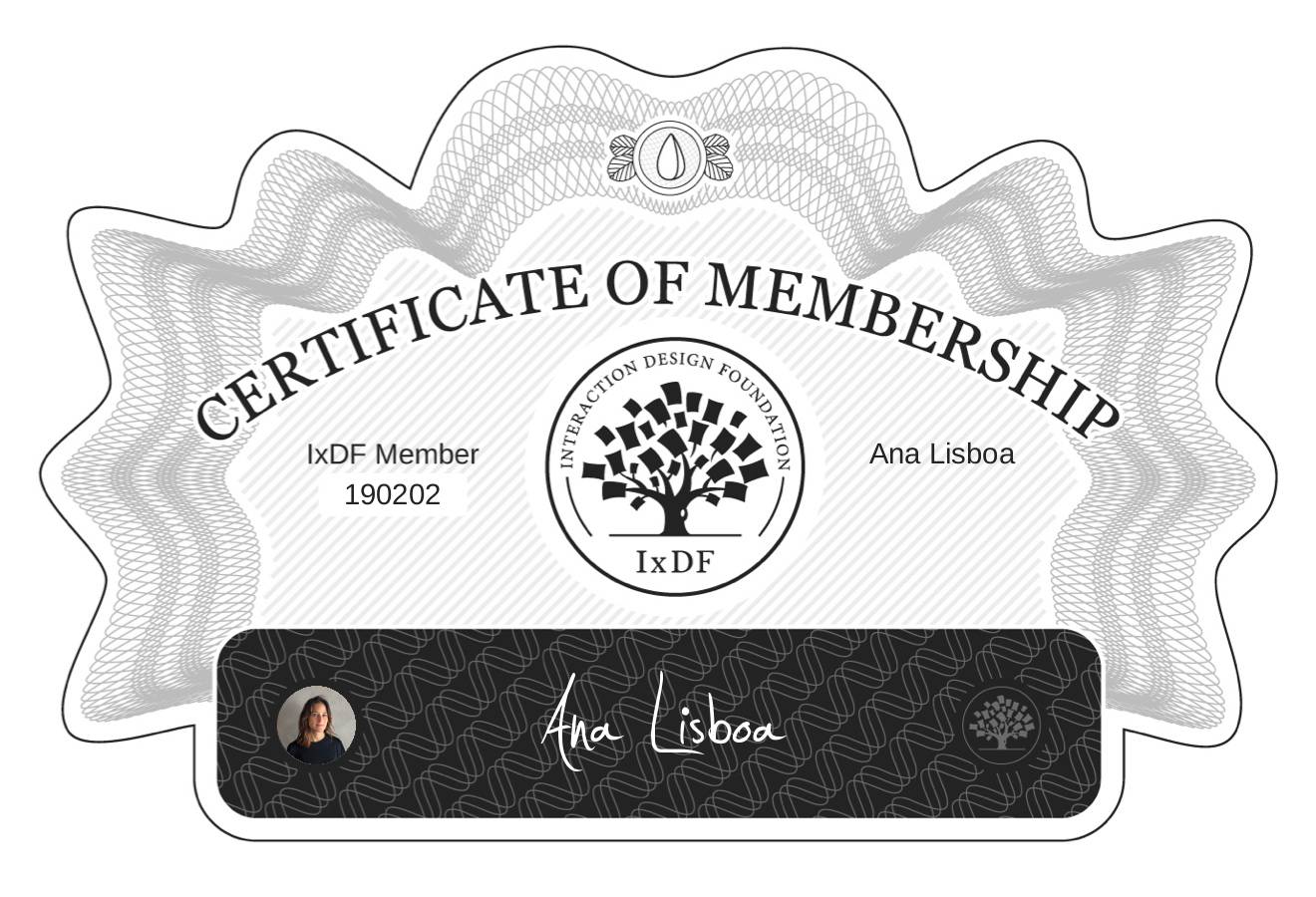 Certificate of Membership – Ana Lisboa