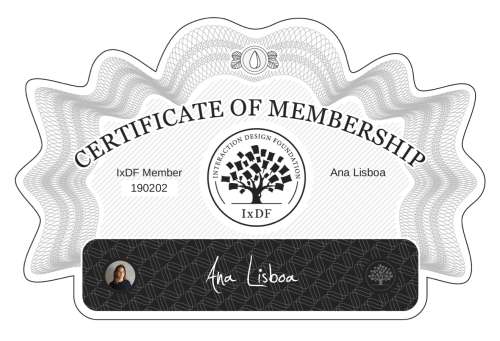 Certificate of Membership – Ana Lisboa