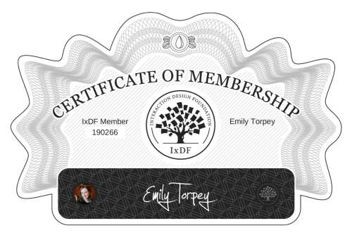 Certificate of Membership – Emily Torpey