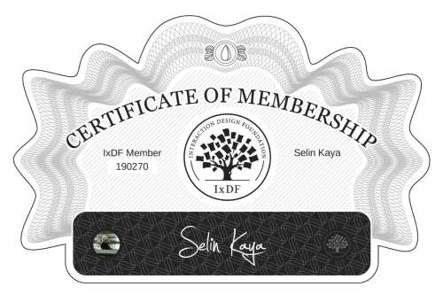 Certificate of Membership – Selin Kaya