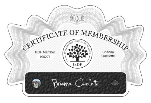 Certificate of Membership – Brianna Ouellette