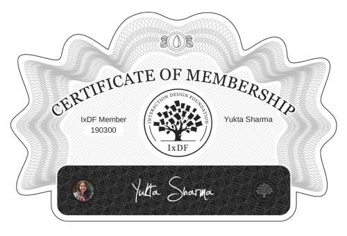 Certificate of Membership – Yukta Sharma